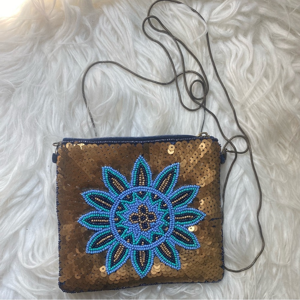 David Jeffrey Beaded Coin Bag/Crossbody Bag, Brand new !